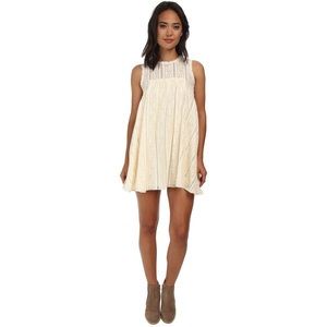 Free People Beige High Neck Lace Dress Size XS
